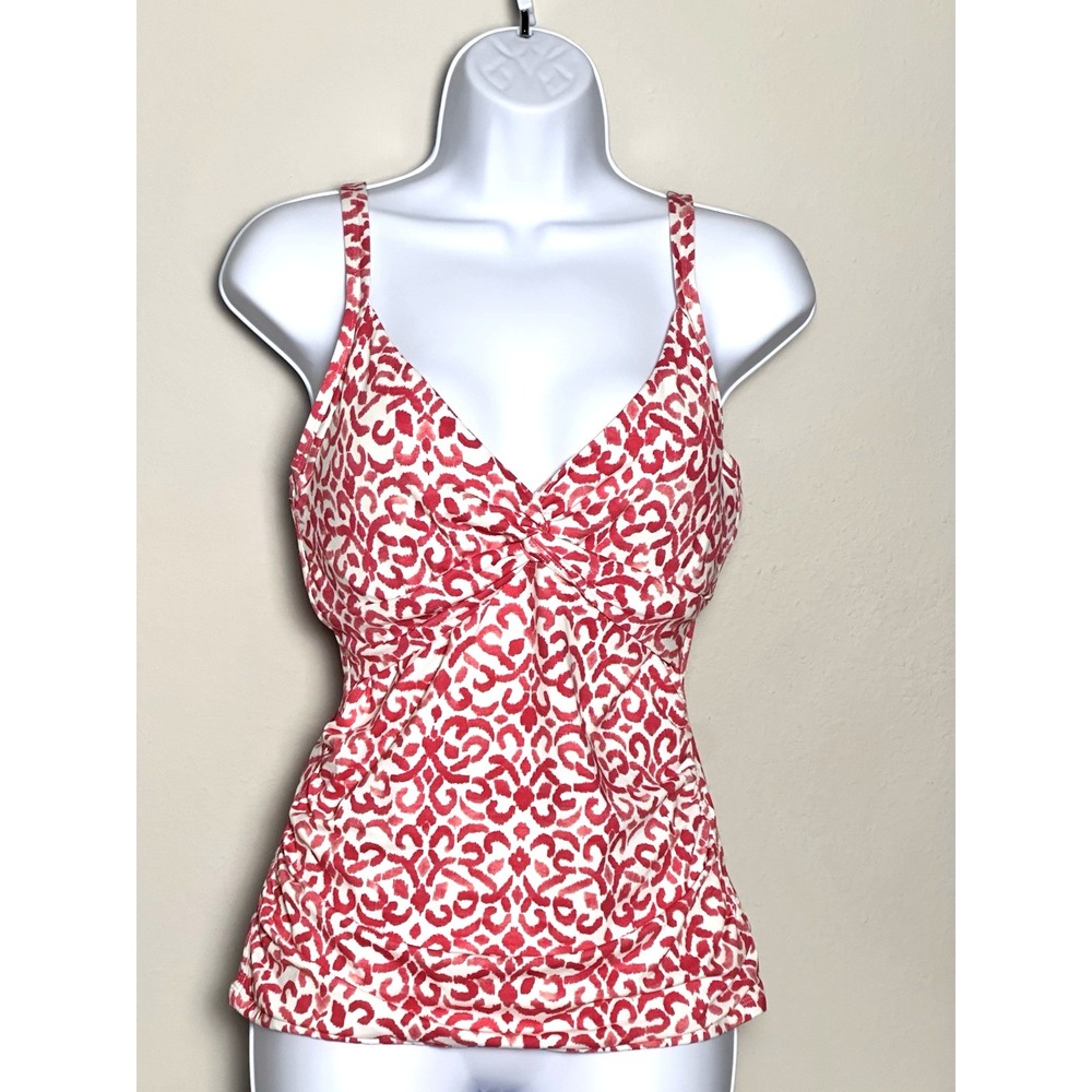 Tommy Bahama Women's Tankini Top Size M Pink White Swimsuit Top - Picture 10 of 16